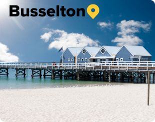 Famouse Blue Boat Houses on the Busselton Jetty Western Australia 