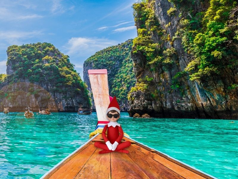 Elf sitting on boat in Phuket