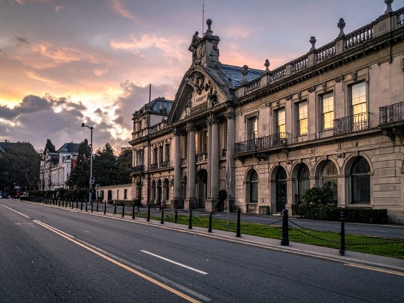 Sunset View of Historic Building in Cardiff, UK