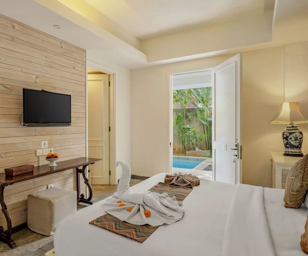 Luxurious hotel suite with private pool