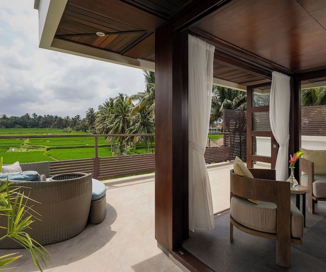 Luxurious villa looking outside