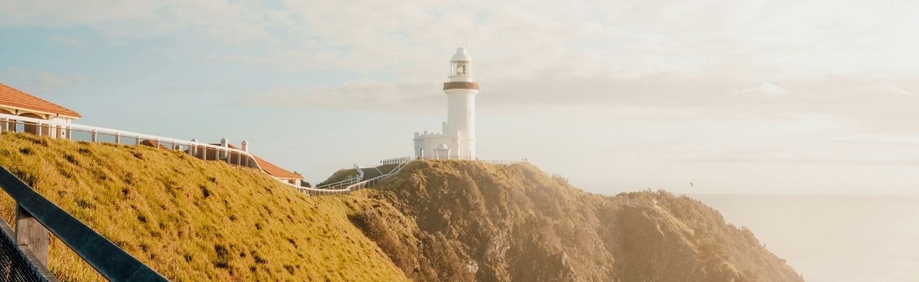 Byron Bay lighthouse at sunset