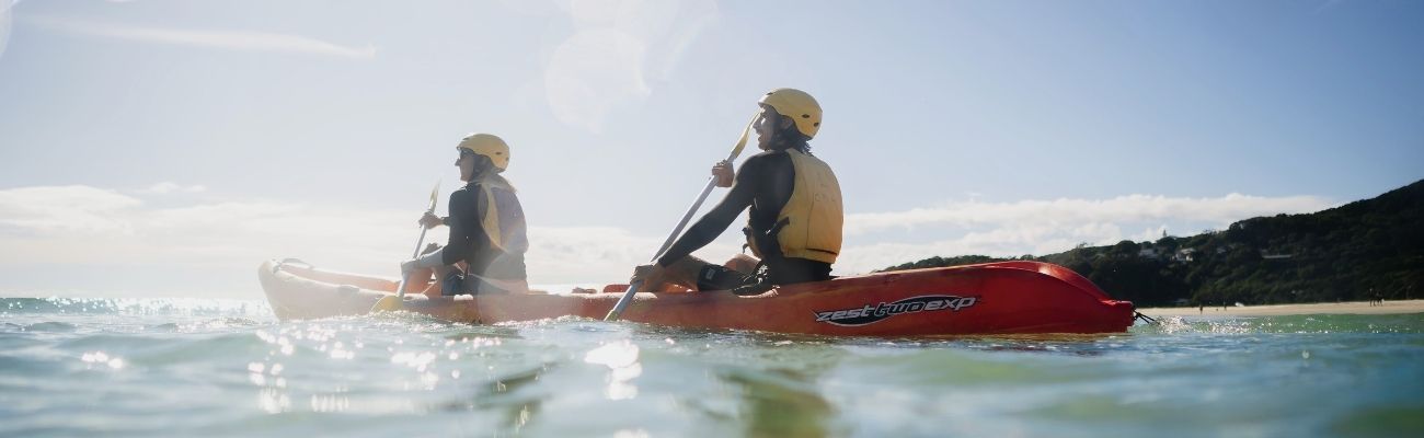 Kayaking in ocean
