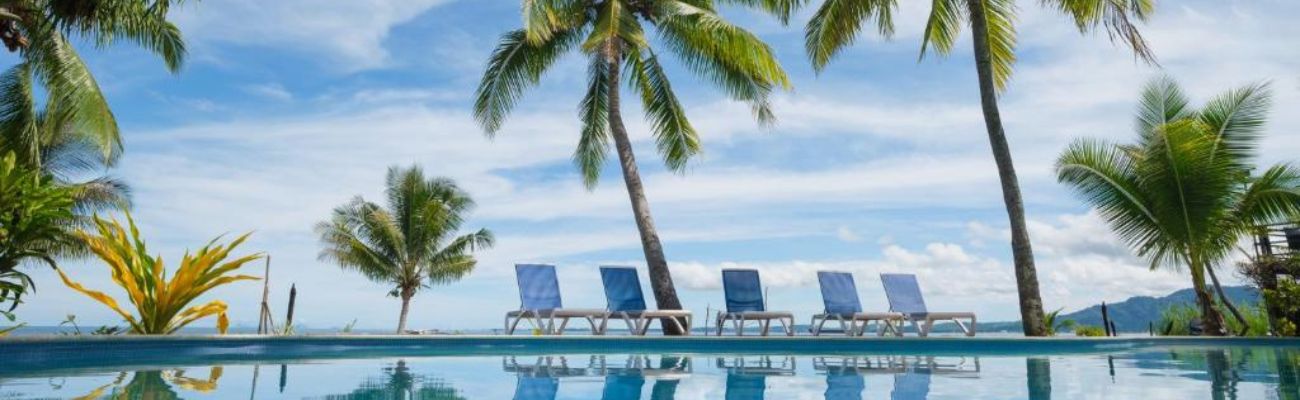 Tropical pool side in Fiji