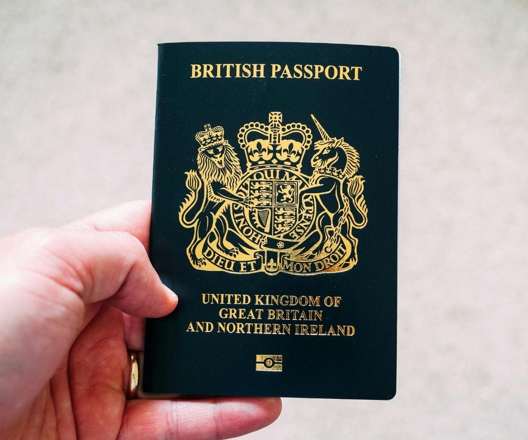 Person holding British passport