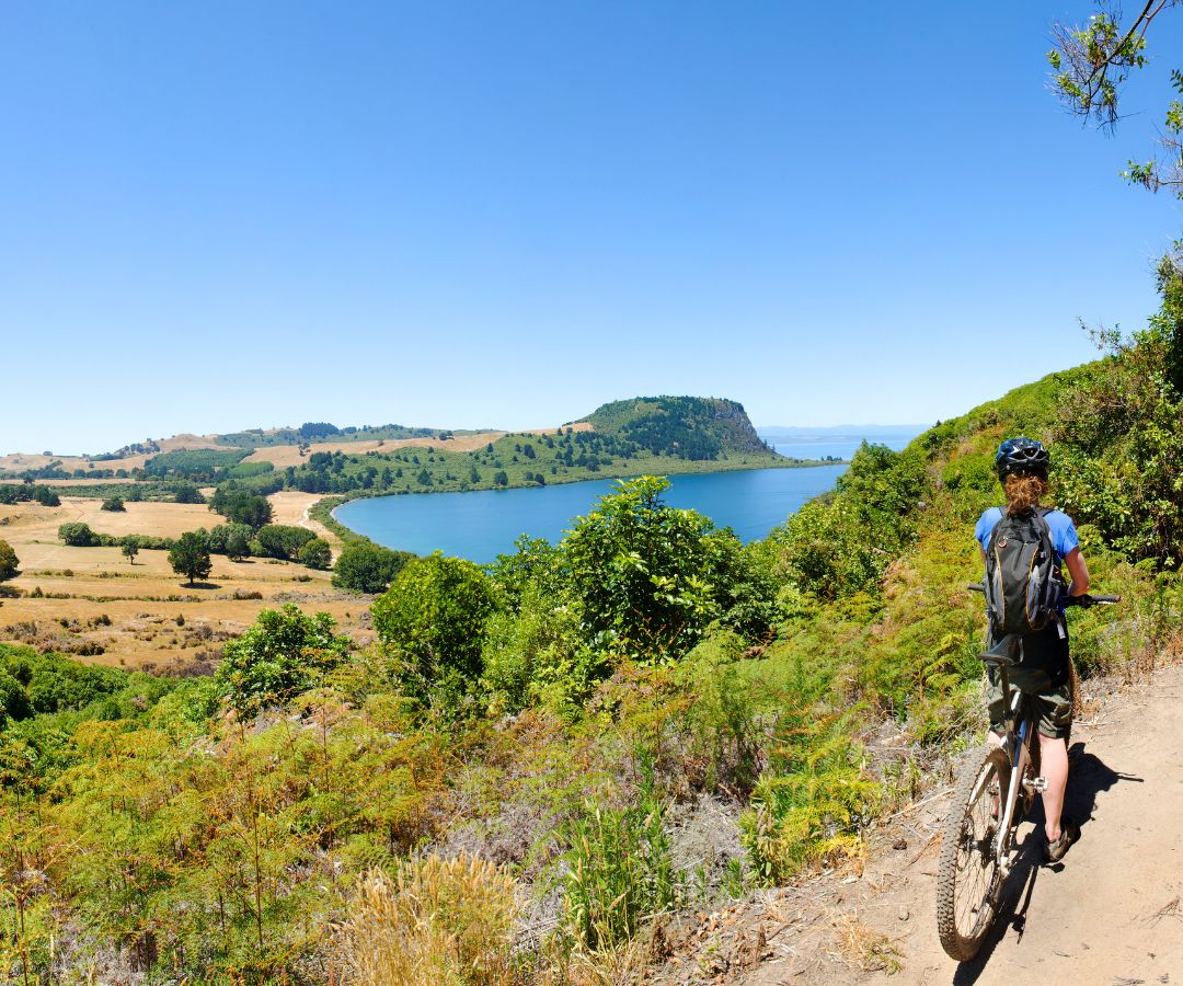 Cyclist-in-tauop-looking-at-view