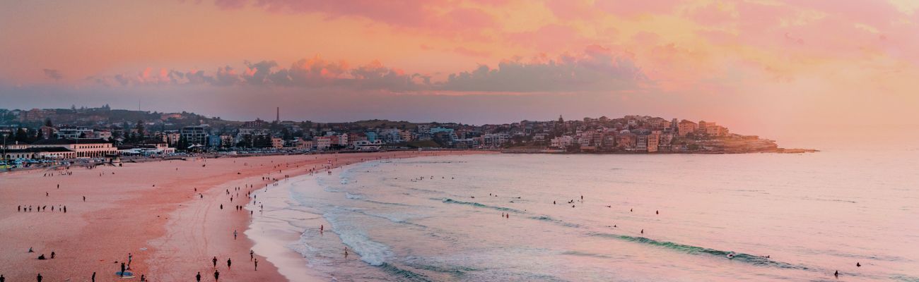 Bondi beach at sunset