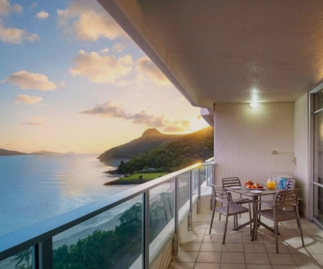 Balcony overlooking the water