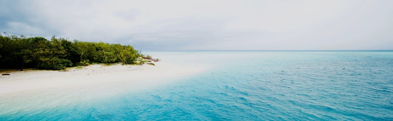 New Caledonia white beach