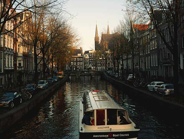 Amstersam boat on canal