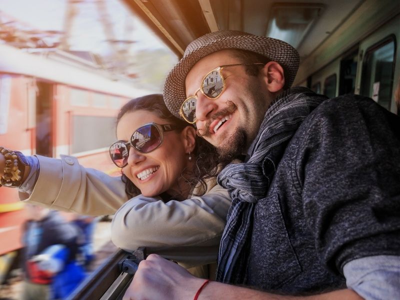 couple on train