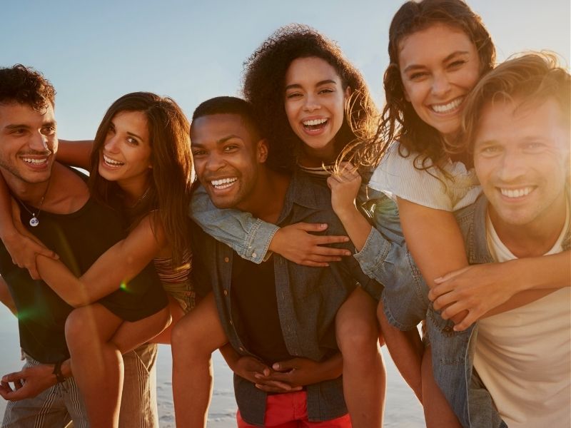 happy group of friends