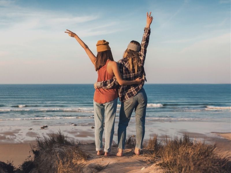 friends on beach