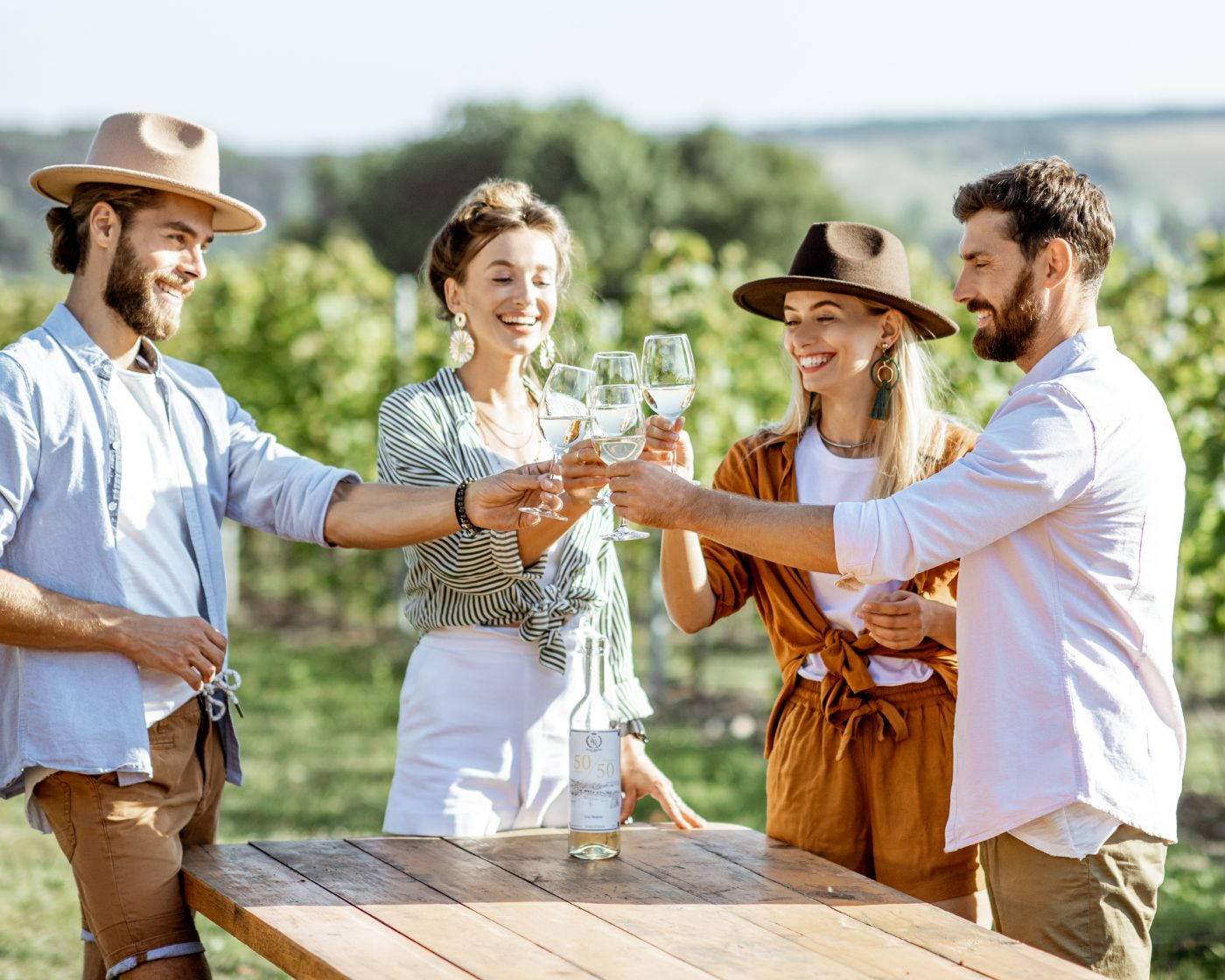friends wine tasting