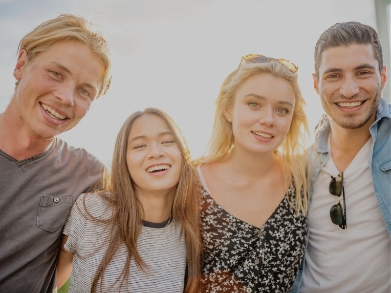group of friends smiling