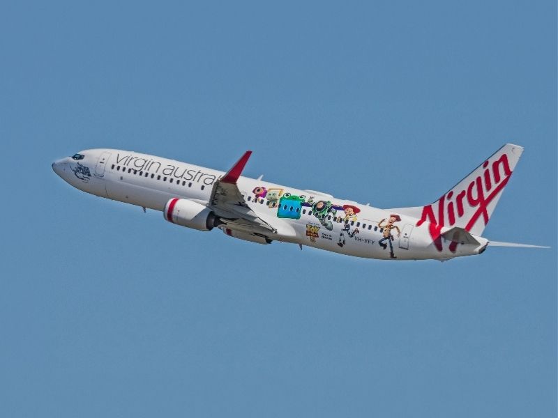 toy story livery on virgin australia plane