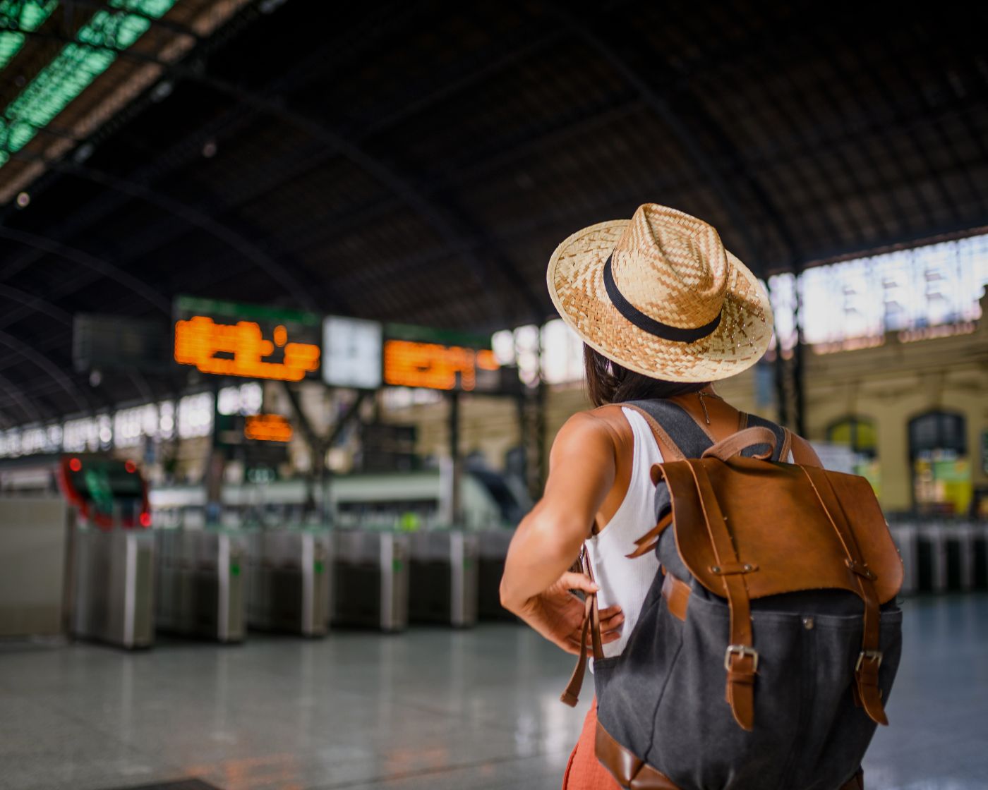 lady waiting at airport