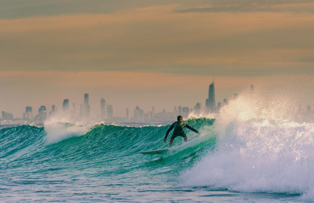 surfer in the gold coast